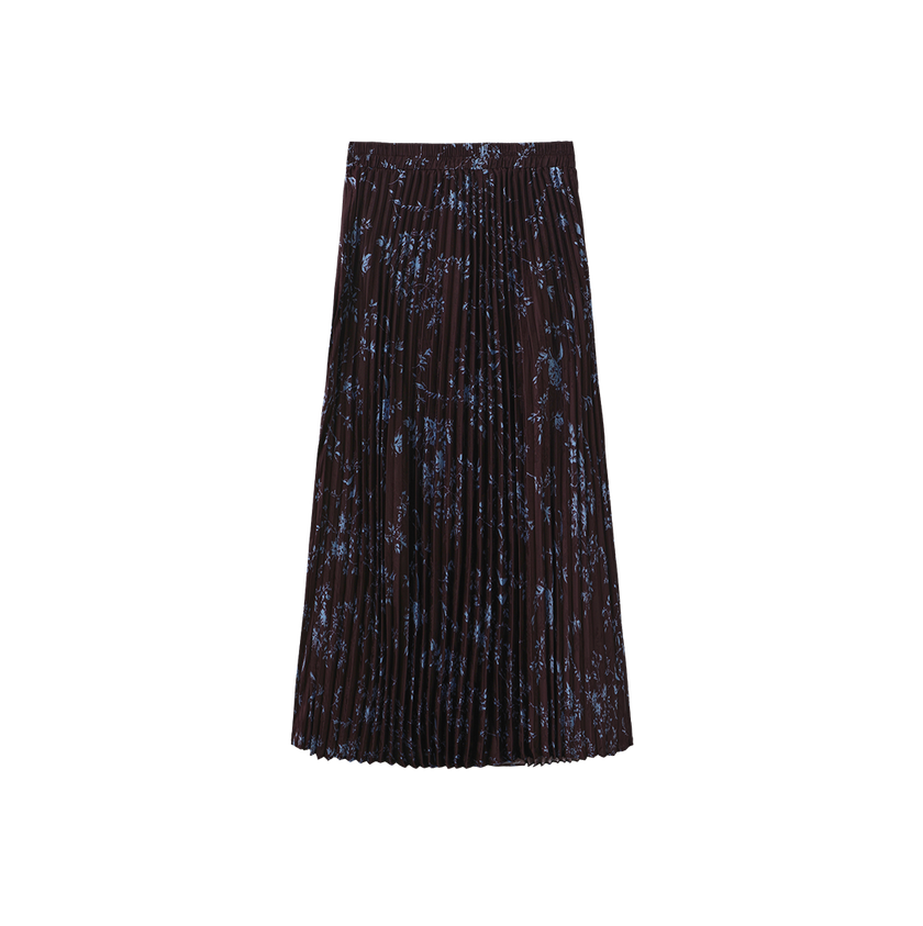 Printed Pleated Elastic Skirt