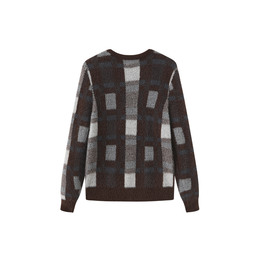Mohair Plaid Crew Top