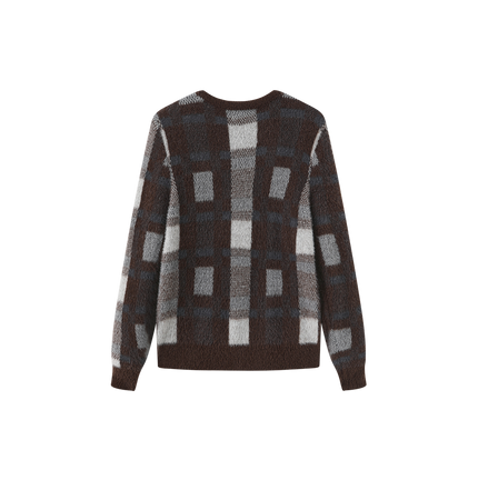 Mohair Plaid Crew Top