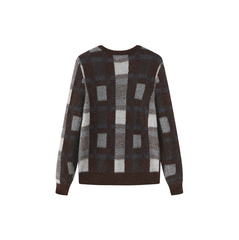 Mohair Plaid Crew Top
