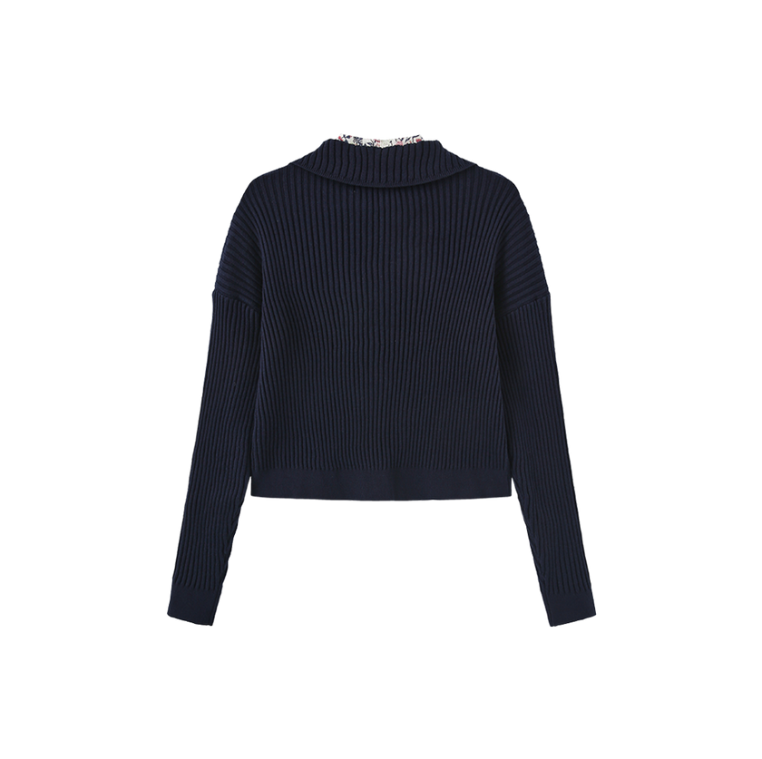 Ribbed Knit Turtleneck Sweater