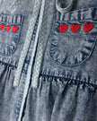 Gingham Trimmed Chambray Dress