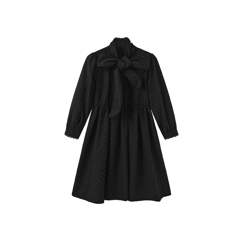 Small Dot Neck Tie Dress