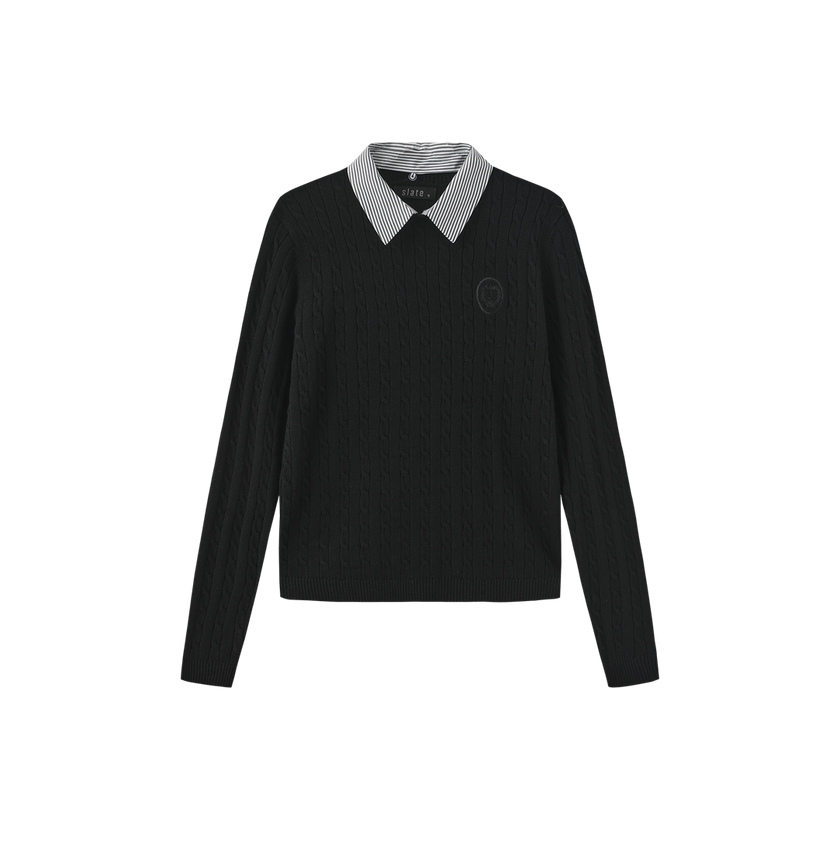 Removable Collar Knit Sweater