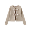 Cable Knit Bow Closure Cardigan