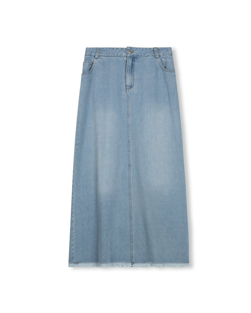 Washed Denim Skirt
