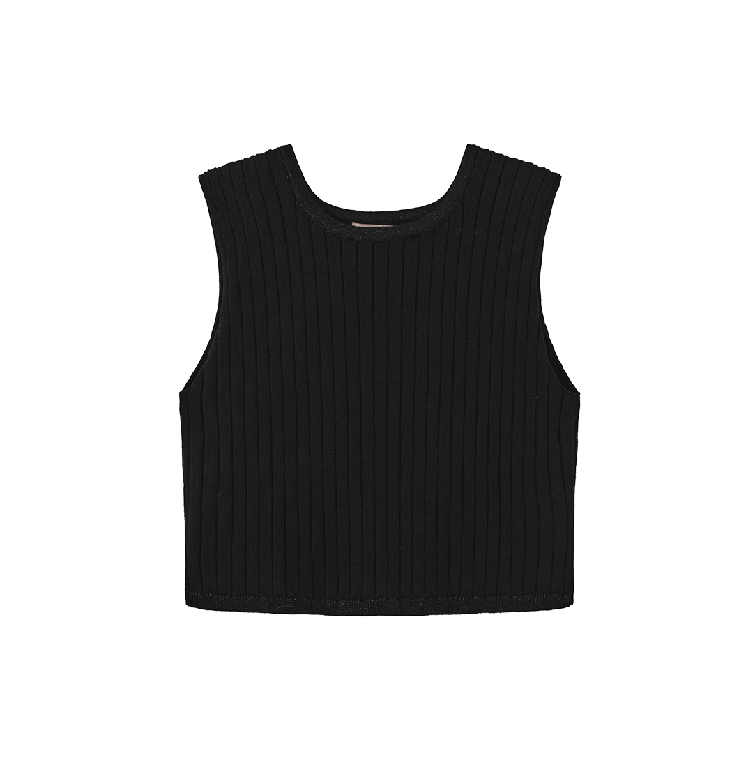 Tam Knit Ribbed Trim Vest