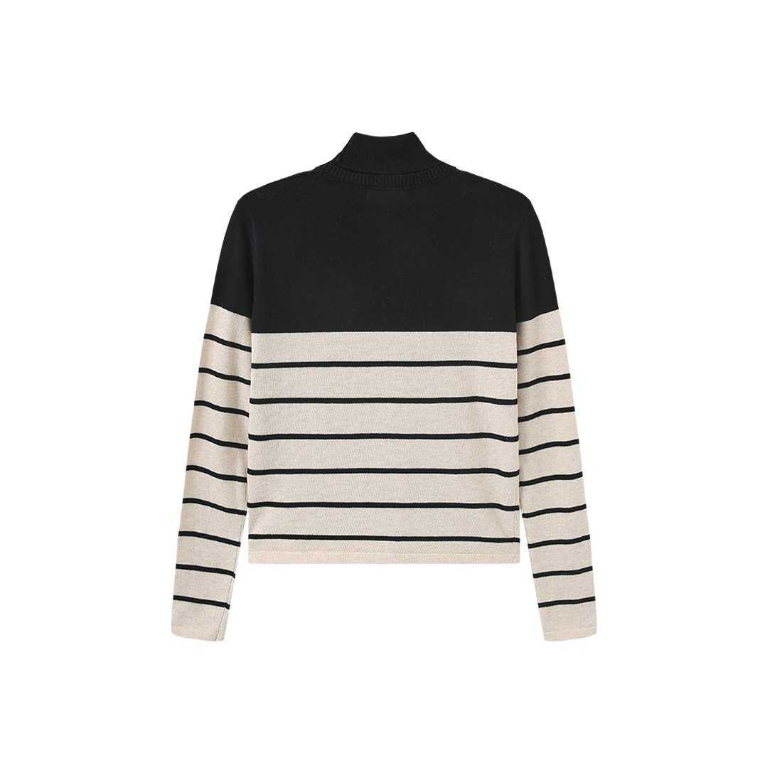 Patch Striped Knit Sweater