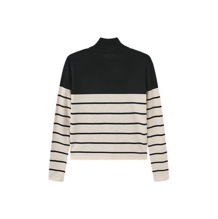 Patch Striped Knit Sweater