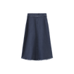 Denim Fringe Center Seam Skirt