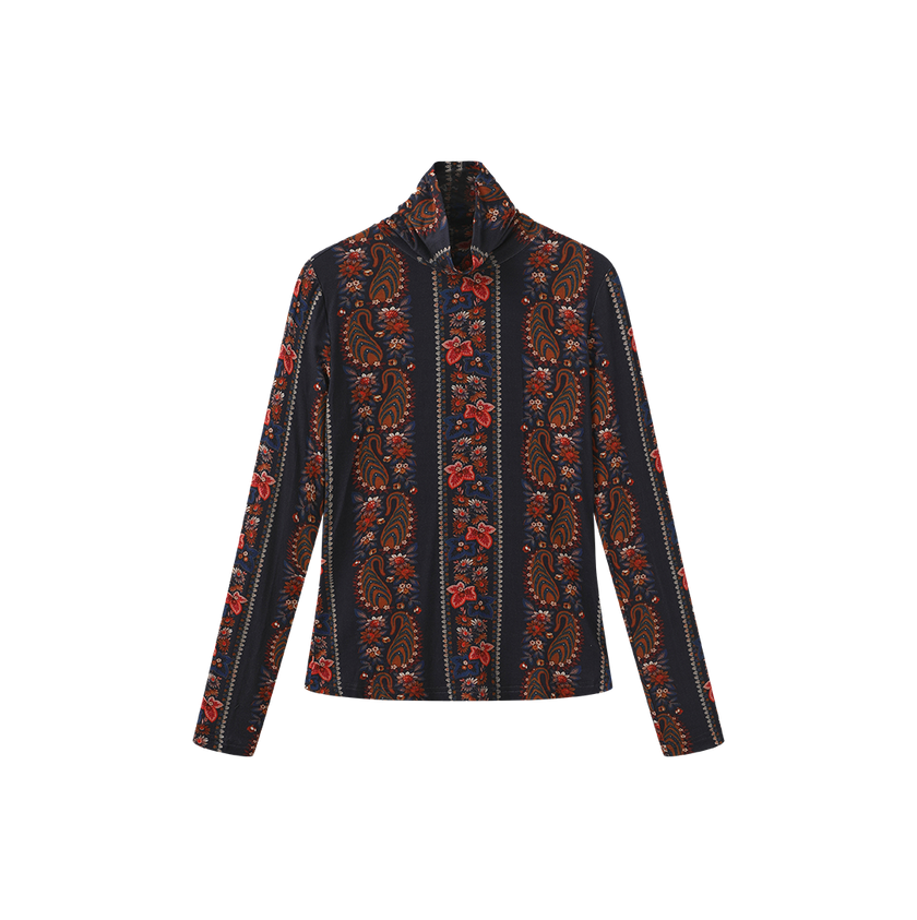 Suzie Printed Turtleneck