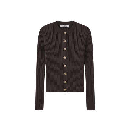 Wide Ribbed Knit Cardigan