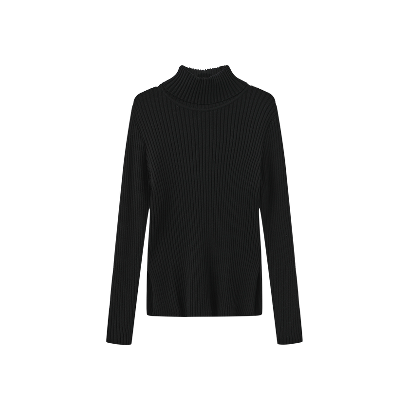 Wide Ribbed Knit Turtleneck