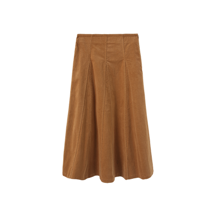 Corduroy Panel Midi Skirt