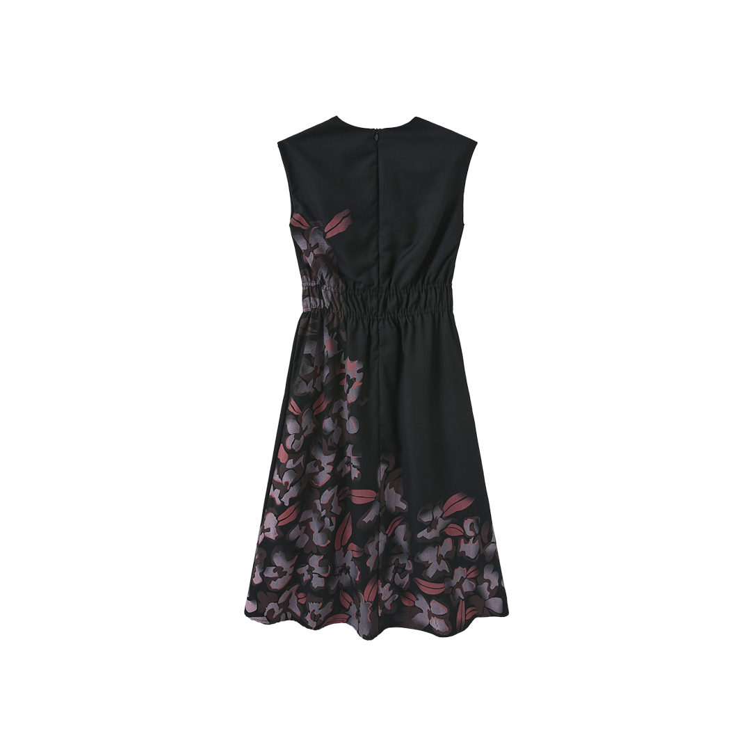 Painted Floral Waisted Dress