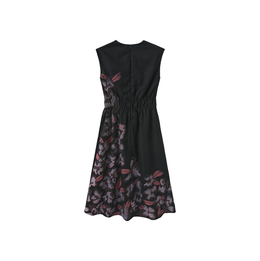 Painted Floral Waisted Dress