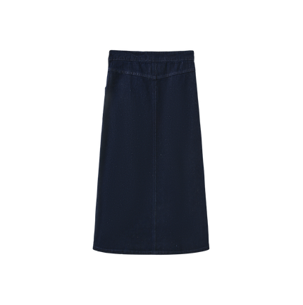 Side Button Tab Midi Skirt