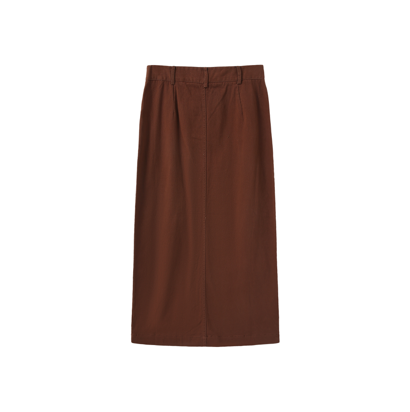 Canvas Straight Maxi Skirt