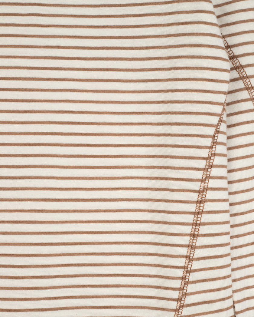 Striped Seamed Detailed Tee