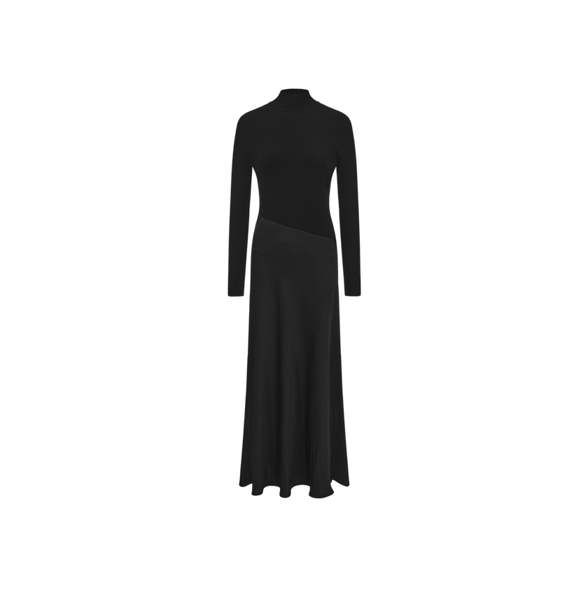 Asymmetrical Waist Combo Dress