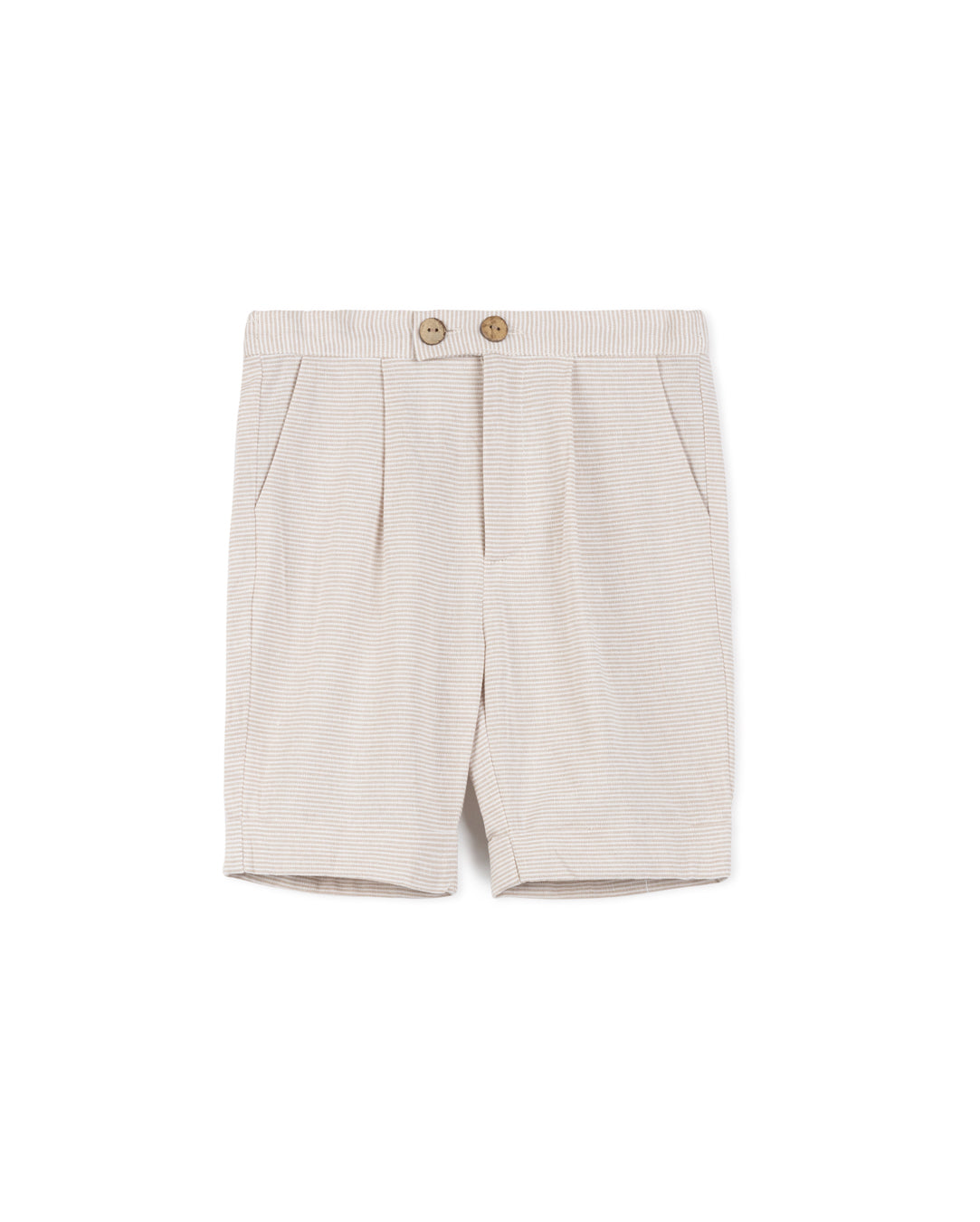 Horizontal Striped Pleat Shorts