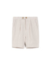Horizontal Striped Pleat Shorts