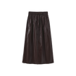 Burgundy Leather Drawstring Skirt