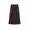Burgundy Leather Drawstring Skirt