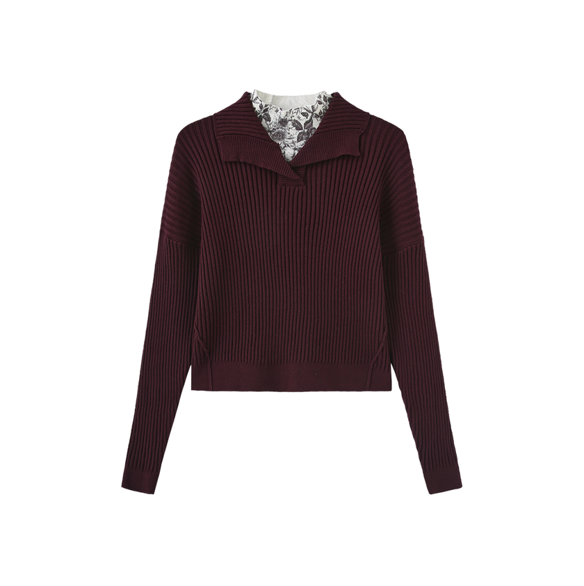 Ribbed Knit Turtleneck Sweater