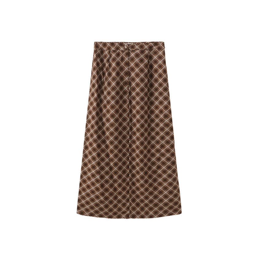 Pinta Front Fly Plaid Skirt