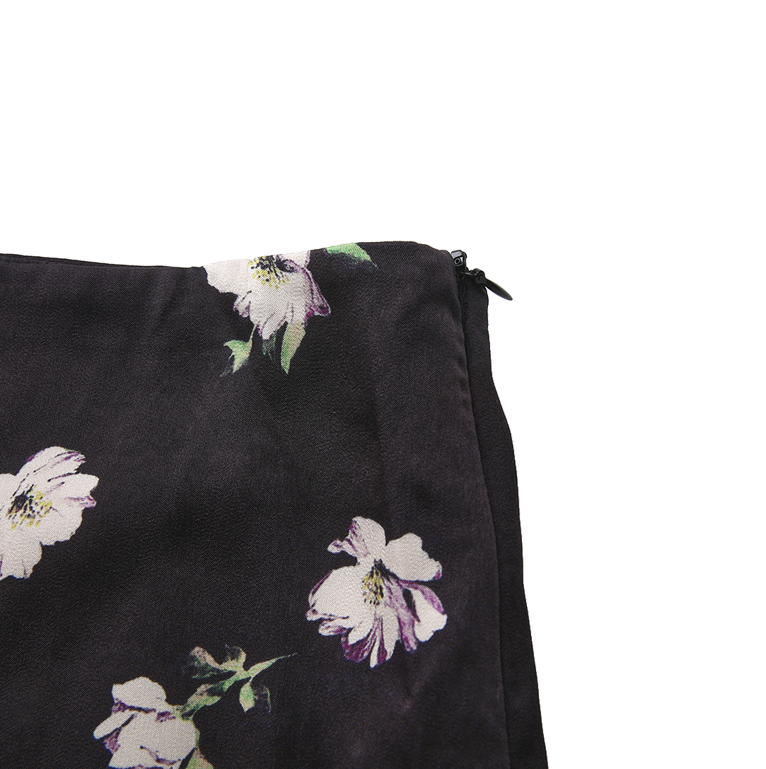Floral Zipper Aline Slip Skirt
