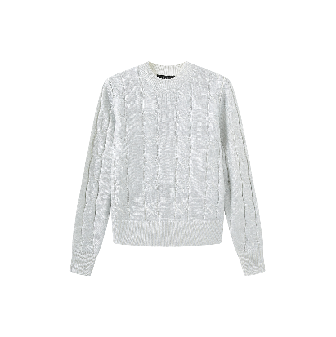 Metallic Cable Knit Sweater