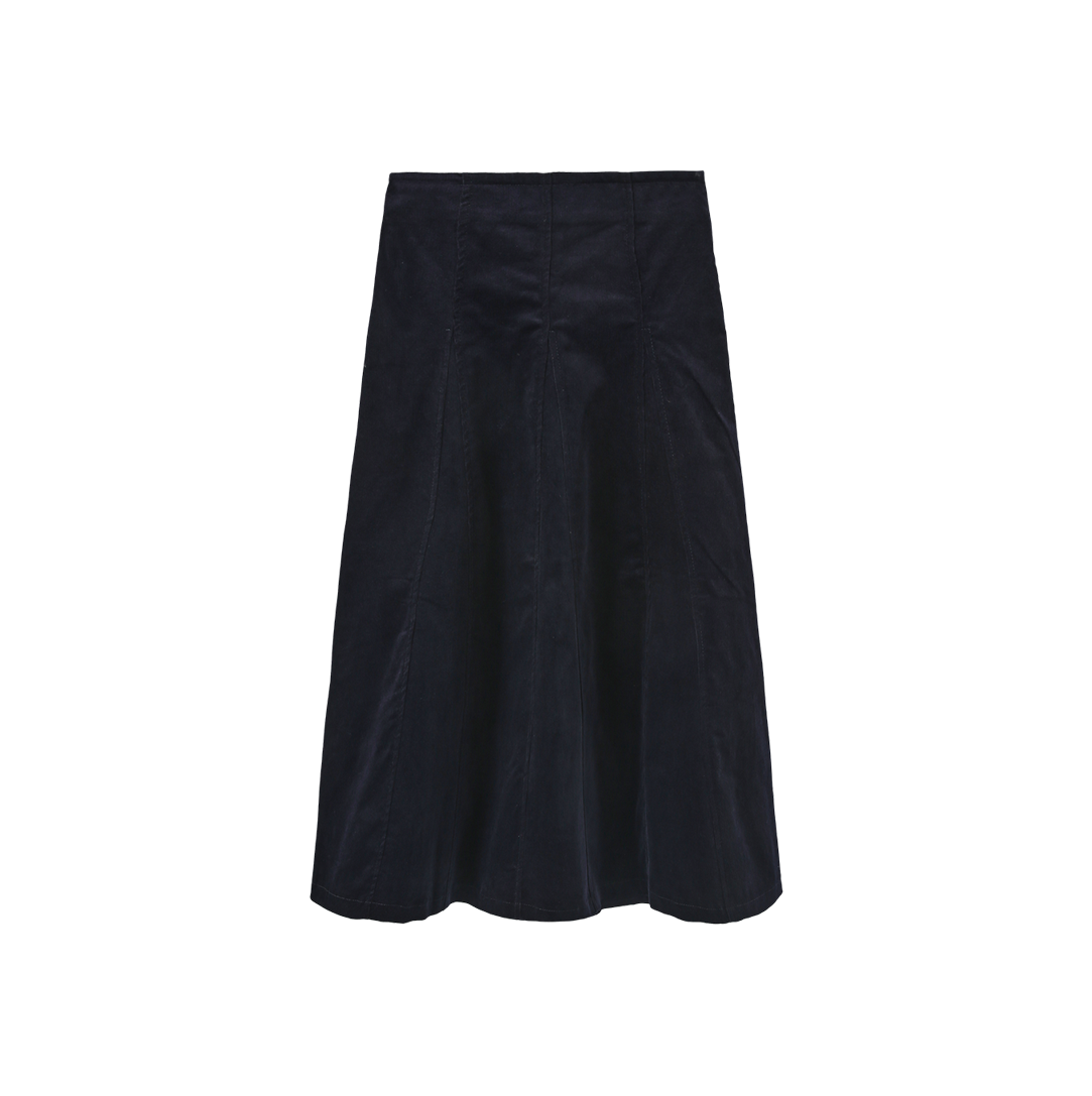 Corduroy Panel Midi Skirt