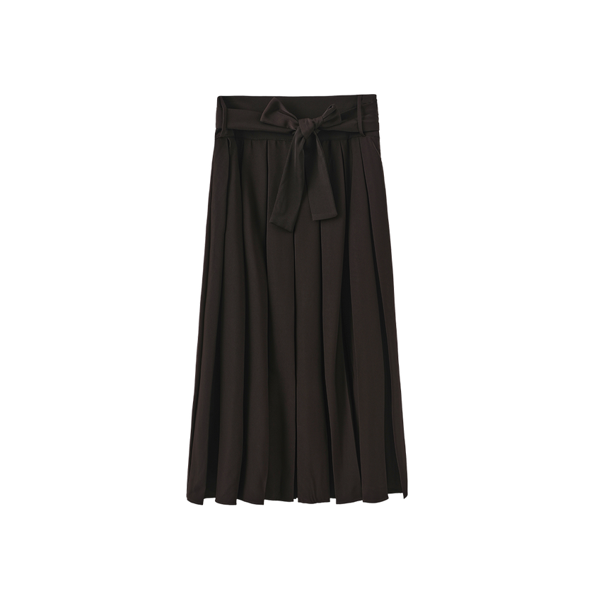 Self Tie Pleated Skirt