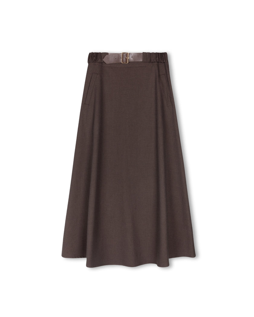 Elastic Belt Waisted Skirt