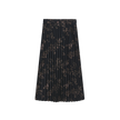 Side Button Pleated Floral Skirt