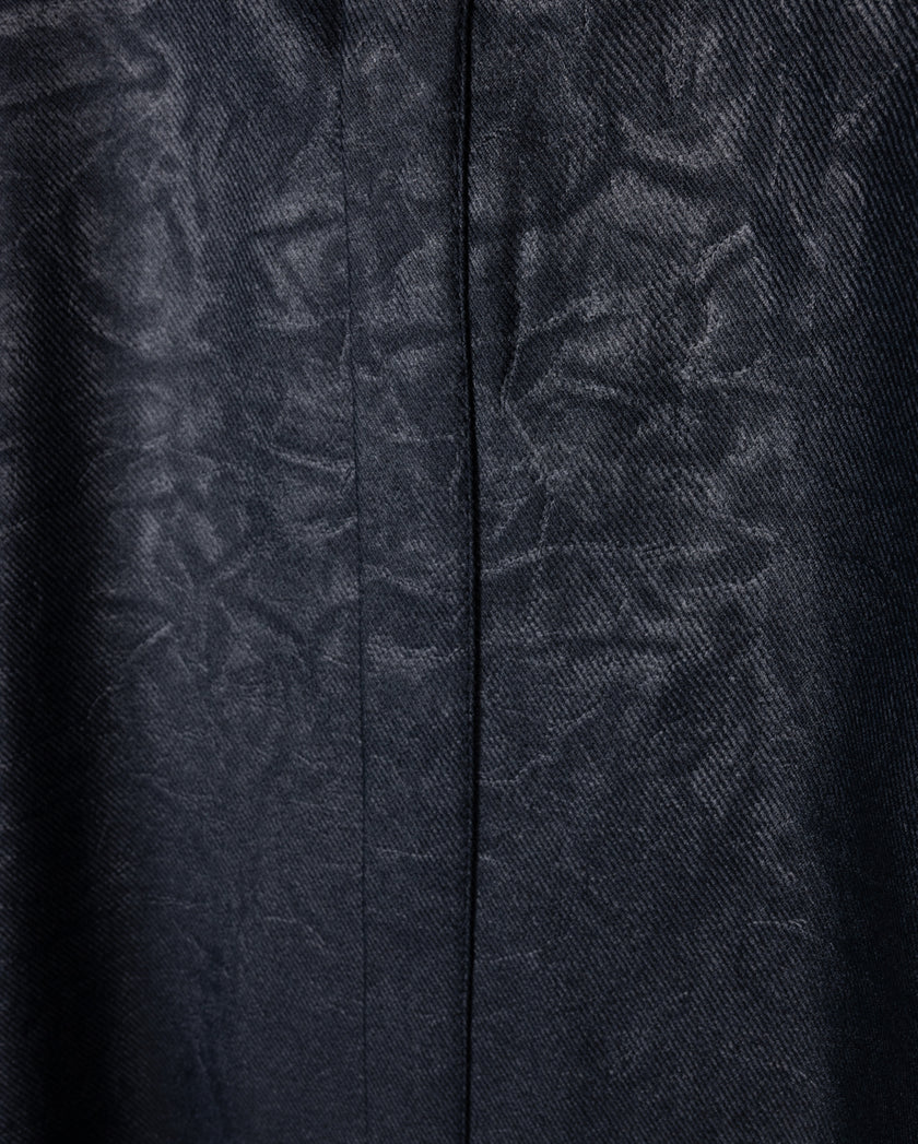 Creased Effect Leather Skirt