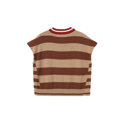 Wide Striped Knit Vest