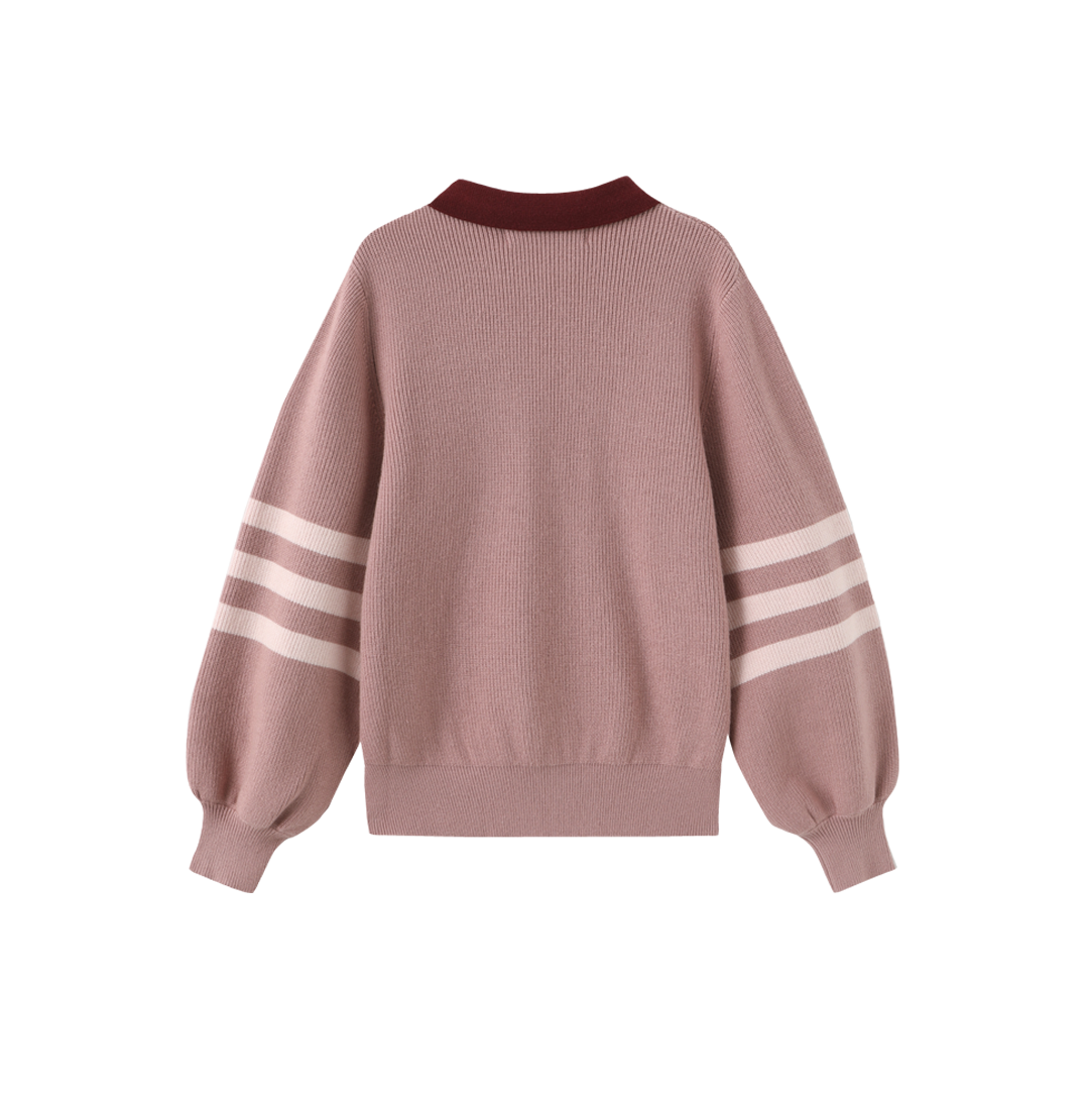 Striped Sleeve Knit Sweater