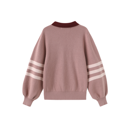 Striped Sleeve Knit Sweater