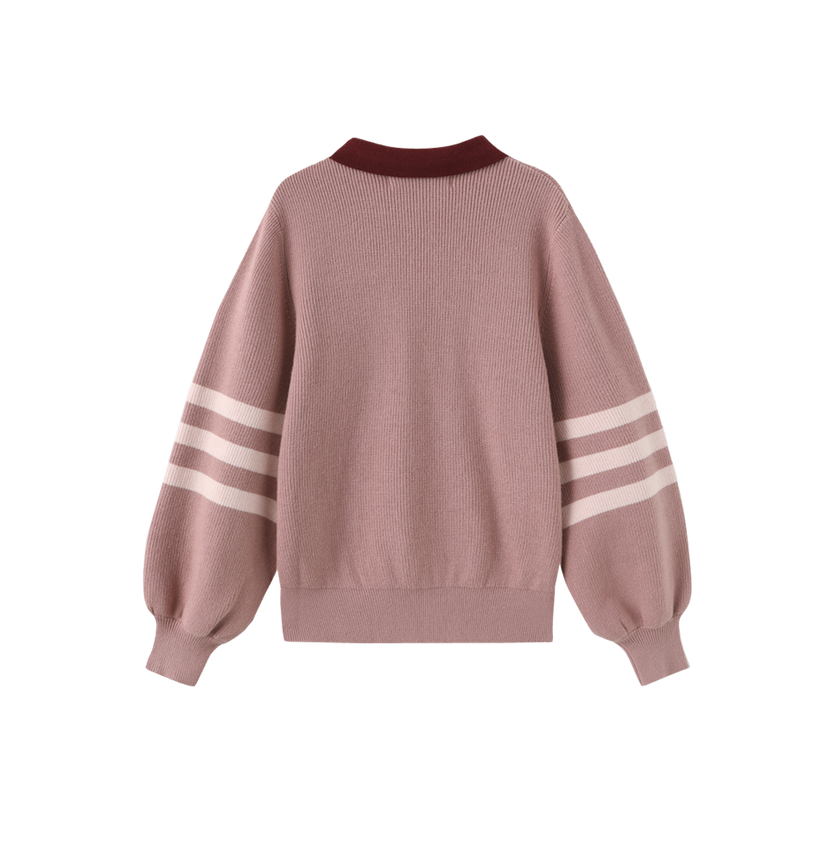 Striped Sleeve Knit Sweater