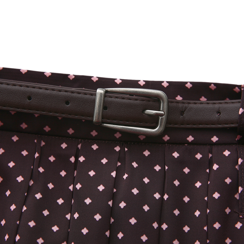 Harley Silk Print Pleat Skirt
