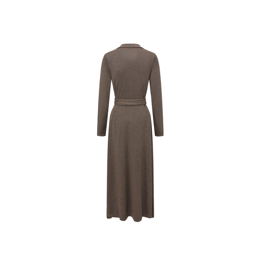 Thin Knit Aline Belt Dress