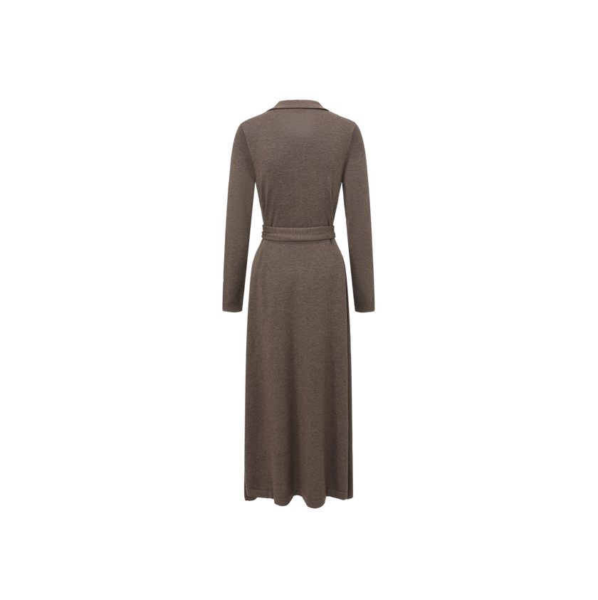 Thin Knit Aline Belt Dress