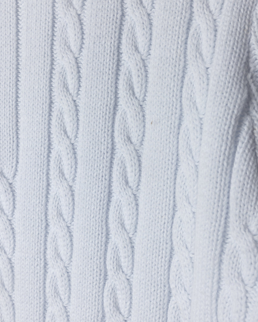 Cable Knit Long Sleeve Polo