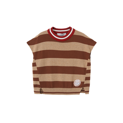 Wide Striped Knit Vest