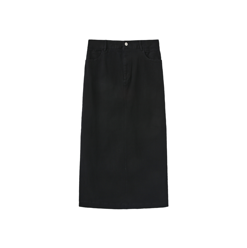 Canvas Straight Maxi Skirt