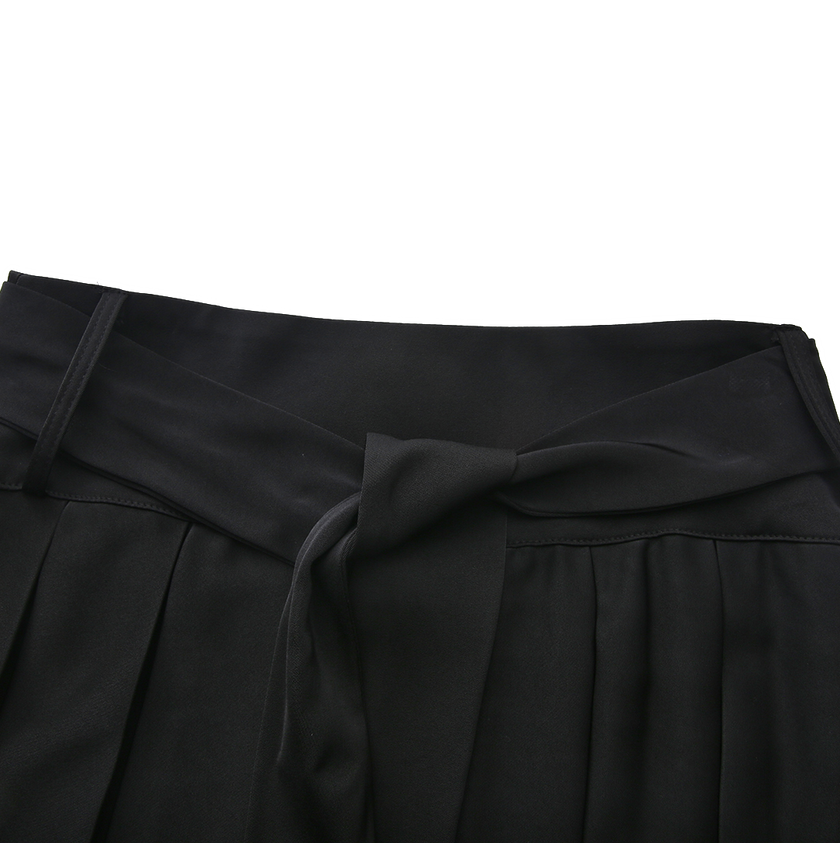 Self Tie Pleated Skirt