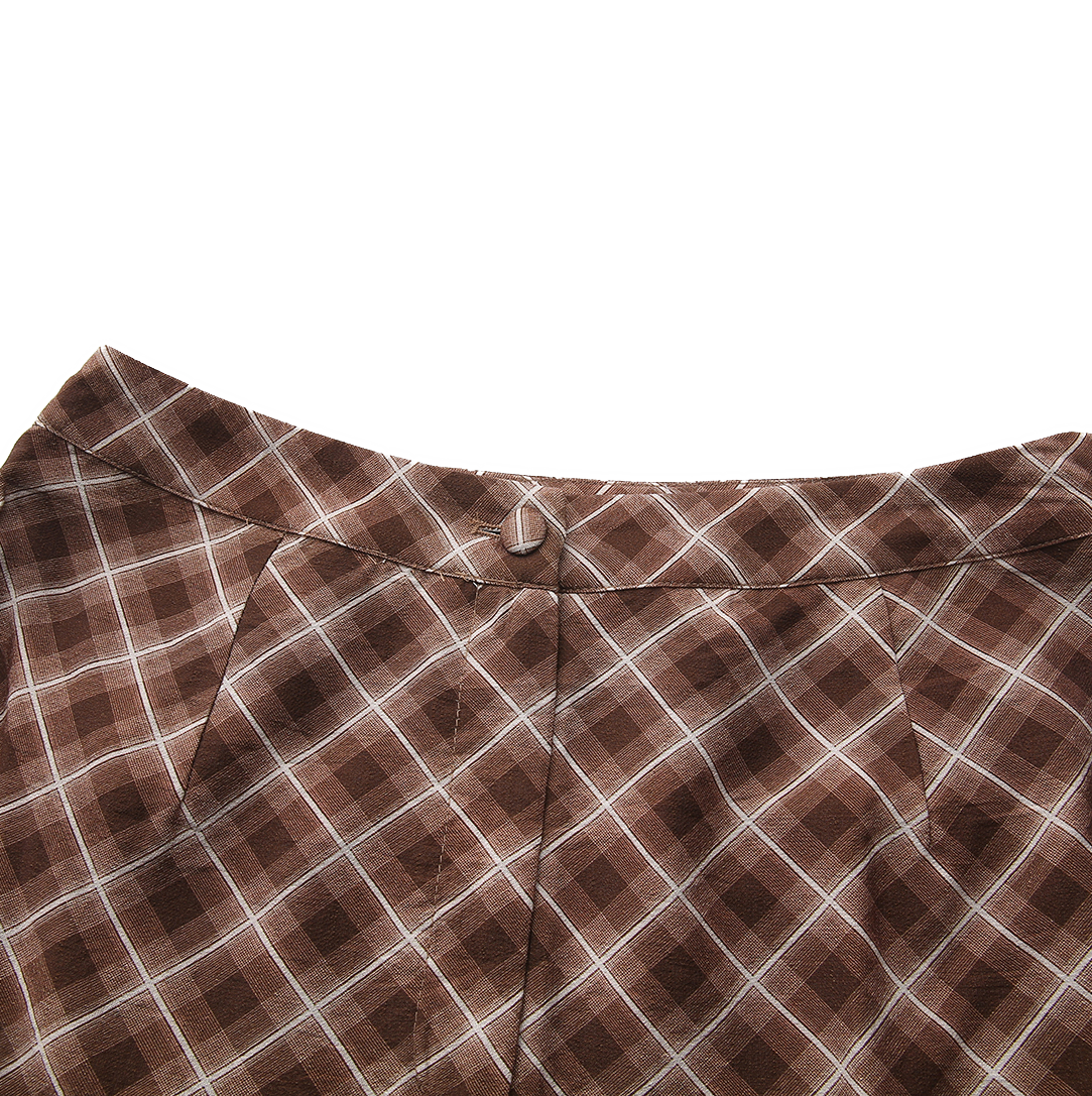 Pinta Front Fly Plaid Skirt