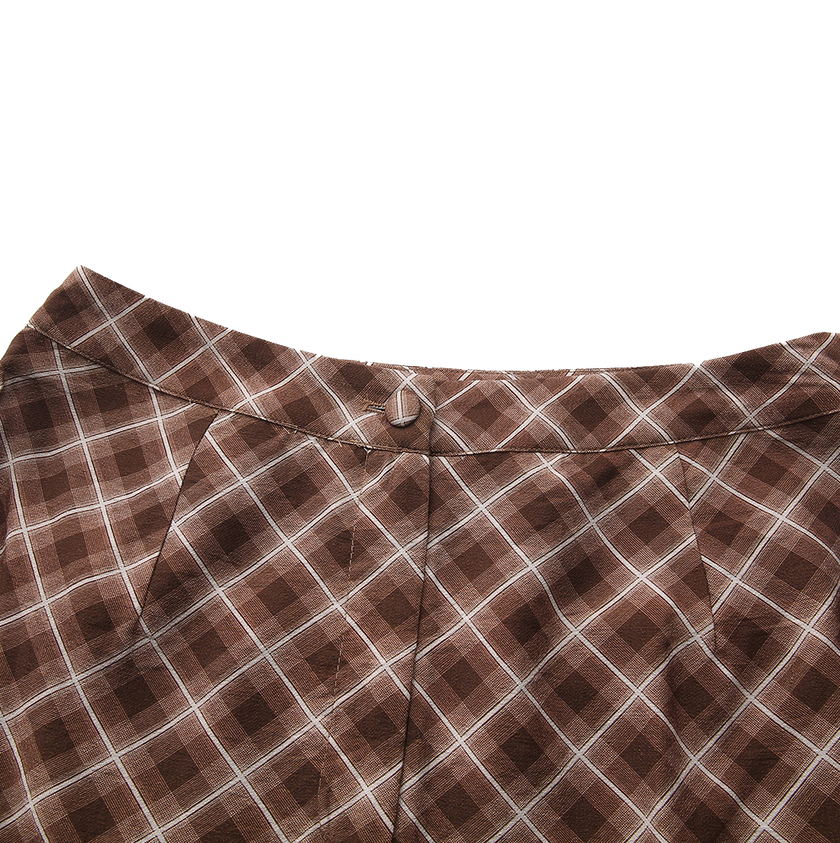 Pinta Front Fly Plaid Skirt